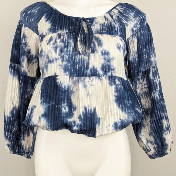 Line & Dot Tops - Line & Dot | tie dye cropped peasant blouse | S